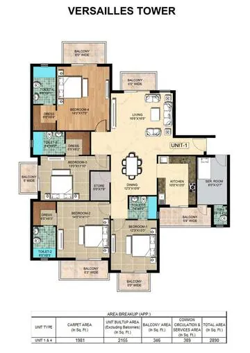 La Prisma floor plan 1
