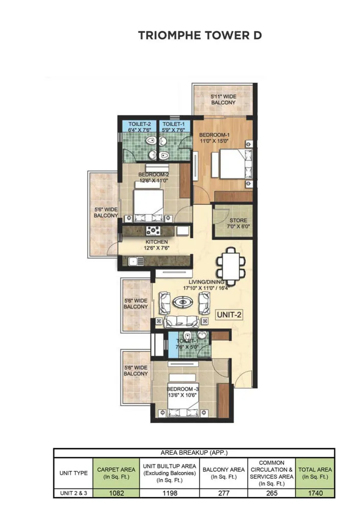 La Prisma floor plan 3